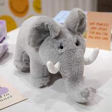 1pc Cute Plush Realistic Elephant Stuffed Animal Doll, Home Decor Sofa Bedroom Plush Elephant Pillow, Holiday Gift - Multicolor - View 4