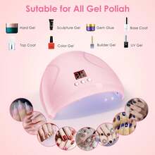 1pc UV LED Gel Nail Polish Lamp, Professional Nail Art Lamp, Fast Curing Quick Dry Gel Polish Nail Dryer, Portable Auto Sensor Gel Nail Polish Curing Lamp For Salon Use And Home DIY Manicure, Best Gift For Nail Art Enthusiast - 彩色 - 查看 5