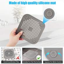 3pcs Square Silicone Drain Plug, Suitable For Bathroom, Bathtub And Kitchen, Easy To Install And Clean - Multicolor - View 2