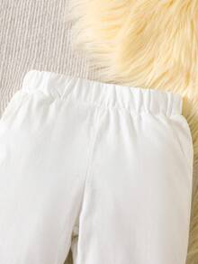 2pcs/Set Boys' Middle Eastern Traditional Thobe Robe, Dubai Style Festival Dress, Embroidered Golden Trim Muslim Children ComfortableOutfit - White - View 7