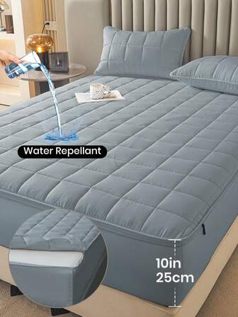 1 st vattentåligt madrassskydd med 6 sidor och dragkedja, vadderat och förtjockat dra-på-lakan, passar 15-30 cm djupa madrasser, twin-, full-, king-, queen-storlek, djup madrass, andningsbart och ljudlöst, dammtätt, överkast, dra-på-lakan, tvättbart madrassskydd, låg allergenicitet, madrassskydd med dragkedja av hög kvalitet, perfekt för hemmet, perfekt julklapp