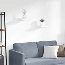 Larryhot Scaffali a Parete 2 pz Bianchi 23x23,5x3,8 cm in MDF, Facile da assemblare, dall'estetica elegante e raffinata, pratica per riporre gli oggetti, la scelta ideale per l'organizzazione e la decorazione domestica - Bianco - Visualizzare 1