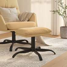 banquinho vidaXL cor creme, 60x60x36 cm, tecido de microfibra. - Bege - Ver 2