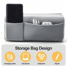 1pc Multi-Angle Adjustable Tablet/Phone Stand, Comfortable Reading/Viewing Holder For Bed, Sofa, Desk, Foldable For Napping - Grey - View 6