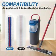 Upgraded Flat Mop Pads Compatible With O-Cedar H2prO Flat Mop System, AluxClean Reusable Mops Head Replacements For O-Cedar, 4 Pack Mops Refills For Deep Cleaning - 白色 - 查看 2
