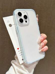 1个苹果智能手机时尚保护壳，双层加厚材质，彩色实心边框，个性化创意蓝色简约防震全包透明软壳，兼容 11/12/13/14/15/16/17/17Pro/17ProMax系列 - 查看 6