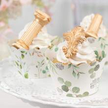 50 Pack 4" Mini Metallic Gold Butterfly Truffle Cup Dessert Liners Square Cupcake Tray Wrappers 225GSM Party Baking Supplies - màu xanh lá - Xem 2