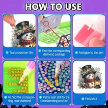 Fairyland JinWenn Decor For Home Diamonds Art Kit Decorations, Christmas Snowman Diamonds Painting Kit For Adult Tabletop Gift DIY 5D Diamonds Dots Christmas Special Crystal Diamond 7.8x7.8 Inch - DP02468 - 查看 7