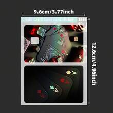 1 Set Of 2pcs/4pcs Lucky Koi Fish Pattern Card Skin Stickers/Shiny Laser Effect Credit Card Anti-Theft Privacy Protection Stickers, Personalized Birthday Gift, For Credit Card, Transaction Card, Transportation Card, Access Card - Multicolor - View 6