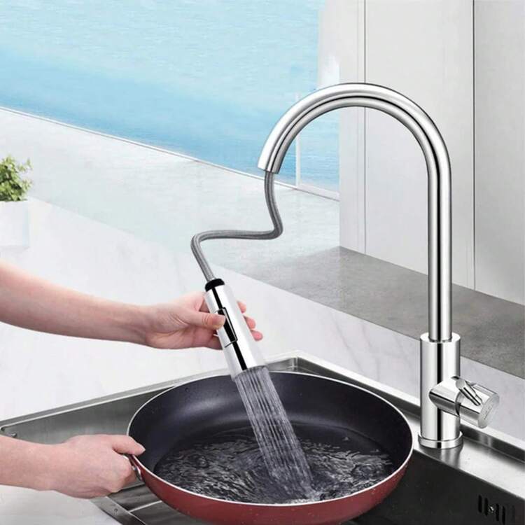 Grifo de cocina, cabezal de duchaíble, cabezal de pulverización de agua, mezclador de aspersor, aireador, grifo de ahorro de agua de cocina, cabezal de ducha de repuesto - negro - Añade 5