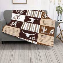 Retro Western Cowboy Theme, Cowboy Boots, Cowboy Hats, Cacti, Feather Design Patterns, Modern Home Style,Super Soft Flannel Printed  Blanket,As Birthday Gifts, Family, Wedding, Souvenir Blankets, Polyester Blankets Suitable For All Seasons, Washable, Machine Washable, Lightweight, Breathable, Comfortable, Warm, Unique, 280gsm For Him, Her Personalized Ideal Gifts For Her, Him, Family, Boyfriend, Girlfriend, Father, Family, Mother, Lover, Daughter, Son, Grandfather, Grandmother, Teacher,Doctor, Nurse,Friend, Classmate, Pet.Perfect Nap, Camping, Travel, Home, Daily Life, Office Decoration, Birthday, Anniversary, Valentine's Day, Thanksgiving, Graduation Season,Christmas, Halloween, Mother's Day, Father's Day, Wedding, New Year Gifts ,Sofa,Bed,Car,Bedroom,Living Room,Office,  Outdoor Camping, Beach,Wall Decoration - Nhiều màu 23 - Xem 2