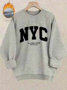 2026 Women's Loose New York City Pattern Sweatshirt - Crew Neck Pullover, Soft And Casual Sweater, Suitable For Everyday Wear And Layering, Machine Washable Fall/Winter Sweater, Suitable For Various Events And New York Theme Outfits, Soft And Breathable Women's Crew Neck Printed Sweatshirt-Autumn & Winter Couple Style, Unisex Comfortable Long-Sleeve Sweatshirt - 淺灰色 - 查看 5