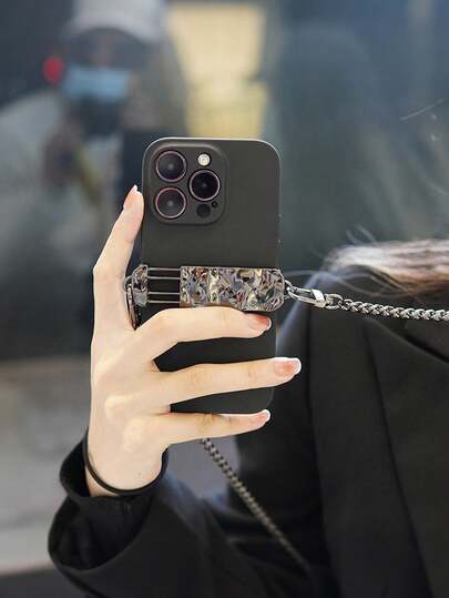 Metal Mobile Phone Lanyard Chain, Water Wave Pattern Mobile Phone Back Clip, Personalized Detachable Crossbody Mobile Phone Clip, Crossbody Hanging Chain ,Accessories,Shockproof Scratch-Resistant For Mobile Phone , Simple And Stylish,Ideal For Daily Commute Shopping Travel Outdoor Activities, Must-Have For Fashion Lovers Busy Commuters Students Travelers