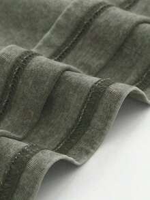 1pc Jesus Tee God Has A Plan Graphic Tee Double-Sided Print Washed T-Shirt Holiday Gifts Y2K Men's Graphic Tees, Street - Style Vintage Washed T - Shirts, 230G Cotton T - Shirts, 100% Pure Cotton, Unisex Graphic Tees Halloween Back To School Shirts Mens Clothes Shirts - 軍綠色 - 查看 4