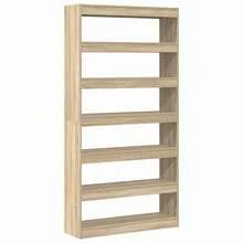 Larryhot Librería Roble Sonoma 100 x 30 x 198 cm Madera de ingeniería, Fácil de montar, elegante y hermoso, y conveniente para almacenar artículos, es una opción ideal para el almacenamiento y la decoración del hogar. - Marrón - Ver 7