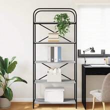 Larryhot Libreria Grigio sonoma 80 x 30 x 183 cm Legno multistrato, Facile da assemblare, dall'estetica elegante e raffinata, pratica per riporre gli oggetti, la scelta ideale per l'organizzazione e la decorazione domestica - Grigio - Visualizzare 4