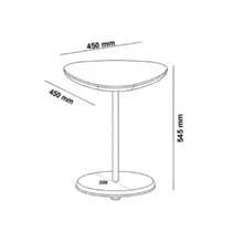 Mesa de Apoio Lateral Oval Orgânica para Sala e Quarto Funcional - Bel Branca - Branco - Visão 4