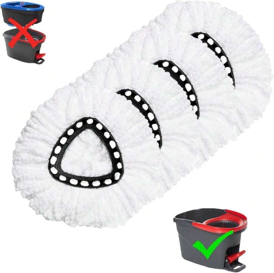 4 Pack Mop Replacement Heads For O-Ceda EasyWrin Spin Mop, Microfiber Spin Mop Refills, Easy Cleaning Mop Head Replacement - ColorC - 查看 1