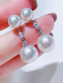 1 Đôi bông tai hình giọt nước đính đá Cubic Zirconia thanh lịch, phù hợp cho nữ, có thể dùng làm quà tặng kỷ niệm ngày cưới, lễ đính hôn hoặc quà tặng ngày Valentine. - 1 # - Xem 10