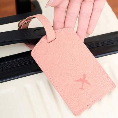 Portable Baggage Tag Waterproof Scratch-Resistant Travel Suitcase Label-Pink