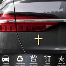 1pc 3D Metal Cross Car Sticker, Suitable For Rear Decoration, Scratch Protection, 3D Cross Car Decal - Durable Metal Tail Identification Decoration, Applicable To Cars, Motorcycles And Electric Vehicles - Universal Size Rear Tail Identification Sticker, Enhancing Visibility And Style, Vehicle Personalization, Smooth Metal Surface / 1pc Chrome Plating Decal Sticker, Zinc Alloy - Suitable For Cars, Motorcycles, SUVs, Refrigerators, Laptops - Fit For All Vehicle Types, Refrigerator Decoration | Polished Cross Design | Shiny Surface - A - View 7