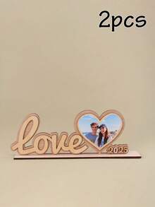 Custom Photo Display, Valentine'S Day Decor, Heart Photo Frame, Romantic Tabletop Decor Gift, Personalized Couple Keepsake, Home Desk Accent, Anniversary Gift Idea, Customized Picture Insert, Modern Romantic Style, Customizable Living Room Decor - Style a - View 7