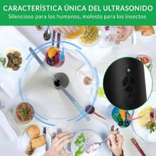 Paquete de Ventiladores repelentes de Moscas para exterioresvo Interior, Restaurante, Barbacoa, Eventos, disuasión de Moscas, Avispas, Abejas, Otras Moscas e Insectos, Funciona con Pilas - Negro - Ver 2