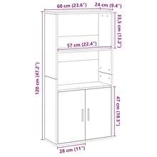 Larryhot Estantería de madera de ingeniería roble artisan 60x24x120 cm, Fácil de montar, elegante y hermoso, y conveniente para almacenar artículos, es una opción ideal para el almacenamiento y la decoración del hogar. - Marrón - Ver 9