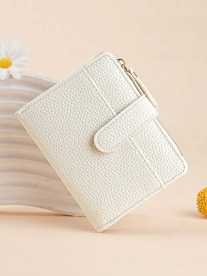 1 st Litchi-mönster Enkel Damplånbok Lyxigt Temperament Tvåfaldig Flera Kortfack Dragkedja Kort Myntväska Mode Korthållare Bärbar Plånbok Reseplånbok Myntkort Förvaringsväska