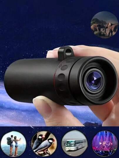 1pc Mini Pocket High Definition Zoom Monocular Telescope, An Ideal Choice For Outdoor Activities, With Excellent Optical Performance, Also Makes A Great Gift. This High-Magnification Telescope Is Suitable For Various Outdoor Scenarios Such As Travel, Hunting, Camping, Hiking, And Birdwatching. It Is Equipped With A Zoom Optical System That Provides Clear And Detailed Images, Making It A Perfect Gift For Photography Enthusiasts.