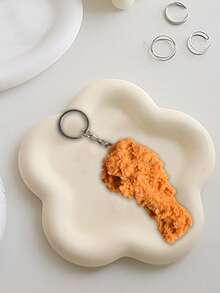 Fashion Chicken Nugget & Drumstick Keychain, Realistic Food Model Keyring, Cute PVC Food Pendant, Funny Keychain Decor Accessory For Luggage, Handbag, Wallet, Car Keys, Backpack, Unique Food Gift For Adults, Friends, Couples, Food Lovers, Back To School, Daily Decor, Birthday, Holiday, Party - A - View 4