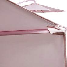 JARDIMEX Sombrilla Premium de Lujo Jardin Exterior Moderna Lateral Diametro 2.9 Metros para Patio Terreza Aire Libre Camping Playa Alberca Poteccion Impermeable Estructura Acero (Rosa) - Rosa - Ver 6