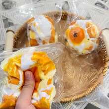 3-Layer Fried Egg Sauce Toast Squeeze Toy, Silicone, Super Soft Slow Rebound Stress Relief