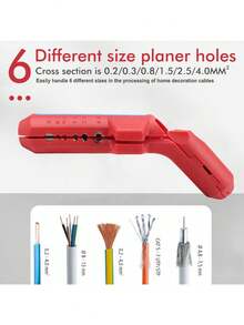 1pc Multi-Functional Cable Stripper Pliers, Portable Bent Handle Wire Stripping Cutter, Electrician Stripping & Cutting Pliers, Manual Tool, Black & Red - Multicolor - View 9