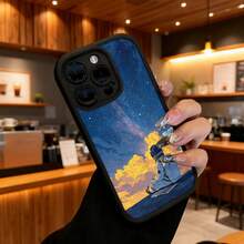 Funda de teléfono de moda, compatible con varios modelos de ,  y , funda de teléfono con diseño de astronauta sentado en un planeta con un cielo al atardecer para modelos de ,  y , protector de teléfono, funda de pareja, regalo para novio o novia, presente de vacaciones, este es un regalo popular para amigos o socios, adecuado para ocasiones de negocios. Duradera, resistente a las manchas y a las huellas dactilares, esta nueva funda para teléfono de hombres y mujeres es un gran regalo. - Negro - Ver 6