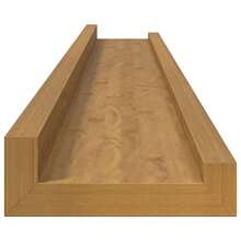 Larryhot Scaffale da parete 2 pcs Beige 80 x 9 x 3 cm Legno multistrato, Facile da assemblare, dall'estetica elegante e raffinata, pratica per riporre gli oggetti, la scelta ideale per l'organizzazione e la decorazione domestica - Beige - Visualizzare 8