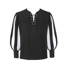 Cosplay Clothing - Patchwork Shirt - Red Body, White Sleeves [belt Not Included] - View 2