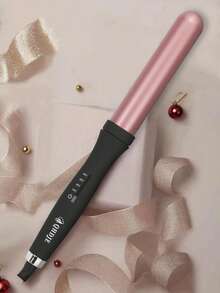 QHDJE 32mm Multifunctional Rotating Curling Iron With Adjustable Temperature, Professional Hair Styling Tool, Includes Glove And Clips - Black - View 1