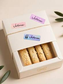 60pcs Custom Name Stickers,Glitter Rainbow Waterproof Long Name Stickers- Daycare Labels- Print Kids Labels- Long Size- Customized Labels- Hanprinting