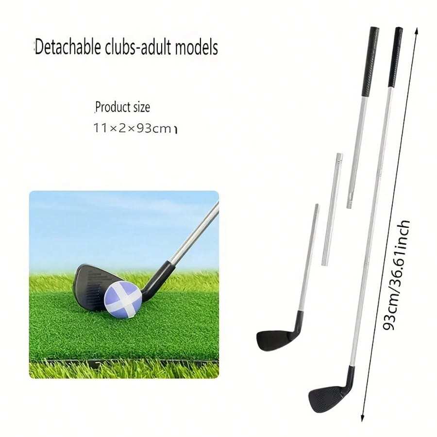 1pc Retractable & Foldable Left/Right-Handed Wooden Shaft/Putter - Detachable & Adjustable Golf Club, Durable & Portable, Suitable For Outdoor Golf Practice, Backyard Training And Beginners, Can Be Used Indoors/Outdoors, A Multifunctional Golf Putter Training Tool For Beginners And Professionals. - Multicolor - View 1