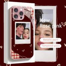 Customizable DIY Phone Case, Compatible With IPhone, Made Of Tempered Glass And TPU Soft Shell, Scratch-Resistant, Shockproof, Fingerprint-Proof, Ideal For Personal, Partner, Family, Friend, Birthday, Anniversary Gifts - Pink - View 4