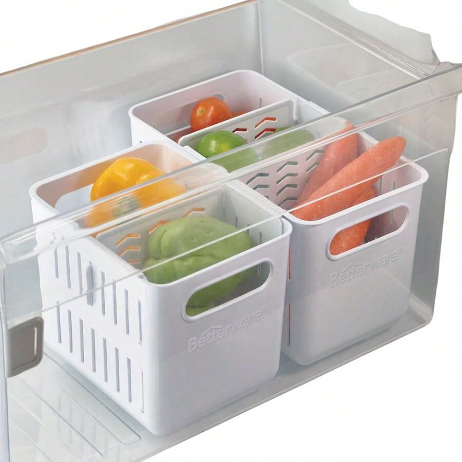TendenciaContenedor Organizador Refrigerador Nevera Cajon Expandible BlancoCalidad premium - 1 - Ver 1