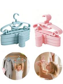 20pcs/10pcs Plastic Children's Hangers, Non- Waterproof Clothes Drying Rack, Baby Clothes Organizer - Multicolor - View 1