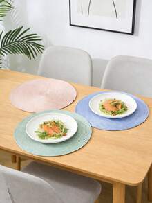 Bộ 1-12 tấm lót bàn ăn đơn giản bằng PVC dệt, chống thấm nước và chịu nhiệt, thích hợp trang trí phòng ngủ, bàn ăn, nhà cửa, phù hợp cho các dịp lễ, tiệc tùng, sinh nhật, đám cưới và các bữa tối. - Nhiều màu - Xem 10