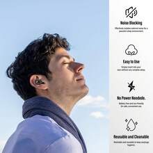 Ear Plugs For Sleeping Noise Cancelling, 35dB Noise Reduction Earplugs Reusable Soft Silicone, 14 Eartips & Carry Case, Replaceable Single/Double Earpieces For Sleep, Focus, Events, Noise Sensitivity - 黑色 - 查看 2