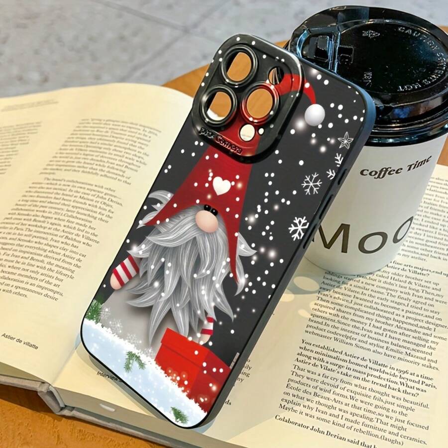 Estuche de Teléfono Suave y Elegante: Estuche de Teléfono de Gnomo de Copo de Nieve de Invierno, Lindo Estuche de Teléfono Completo Anti-Caída, Cubierta de Teléfono de TPU Duradera y a, Compatible con 17/17/16/15/14/13/12/11 Pro/Pro/Plus, Estuche de Teléfono de Gnomo de Navidad, Estuche de Teléfono de Invierno, Estuche de Teléfono de Copo de Nieve, Funda de Silicona Absorbente de Impactos: Protege tu Teléfono de Cada Caída. - 1 pieza - Ver 1