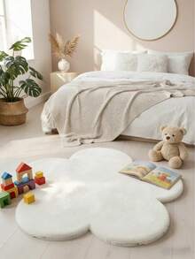 1 pieza Alfombra decorativa con diseño floral, decoración para dormitorio de niños, alfombra para sala de juegos, alfombra para sala de estudio, decoración del hogar, alfombra para sala de estar, alfombra para dormitorio, decoración del hogar para sala de estar, alfombra para exteriores, alfombra lavable - Blanco - Ver 5