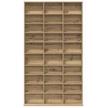 Meuble CD vidaXL en chêne artisanal 101 x 23 x 177,5 cm, matériau à base de bois - Tabac - Voir 6