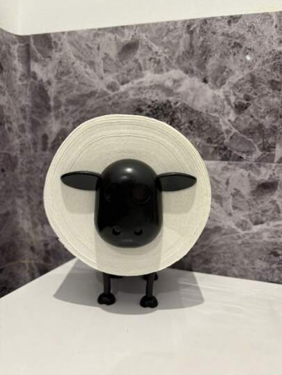 1-6pcs Sheep Shaped Toilet Paper Holder - Funny Freestanding Toilet Paper Holder Bathroom Set - 3D Printed Black Sheep Toilet Paper Dispenser - Freestanding Plastic Tissue Roll Storage Box - Cute Bathroom Decor