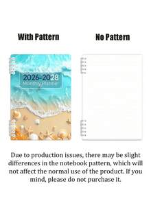 A5尺寸三年月度计划本（2026-2028），职场工作日志，螺旋装订，便携耐用，适合大学和办公室使用，完美适用于日常笔记、办公用品、学习用品、艺术项目和学习笔记，120页，办公用品 | 艺术封面 | 耐用封面，笔记本，返校季 - 彩色 - 查看 7
